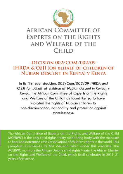 ACERWC decision on nationality of Nubian children – summary