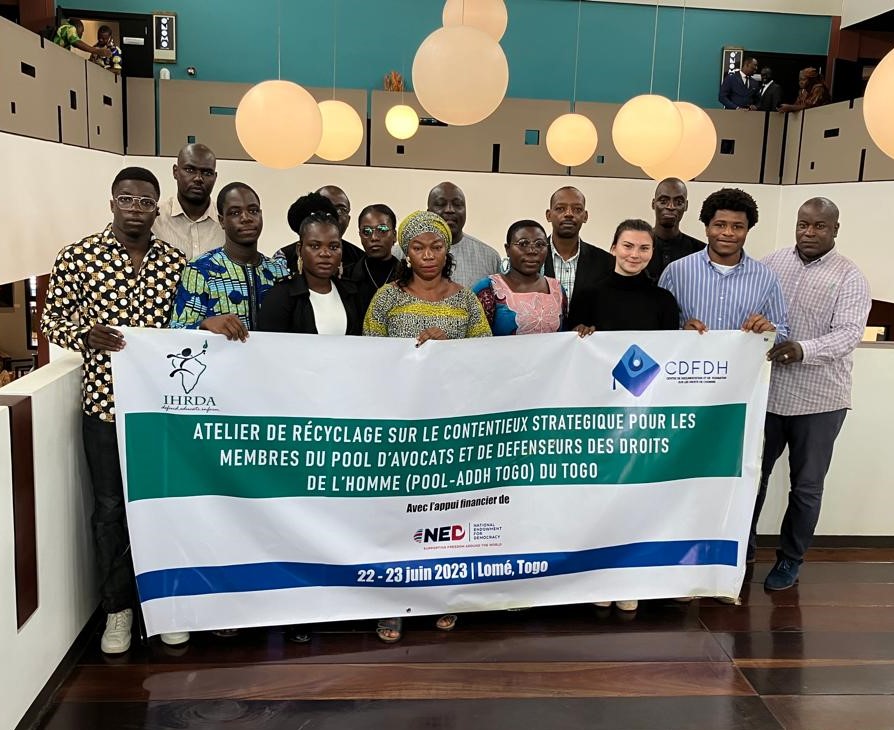 IHRDA organise un atelier de recyclage pour le Pool des défenseurs de droits de l’homme au Togo